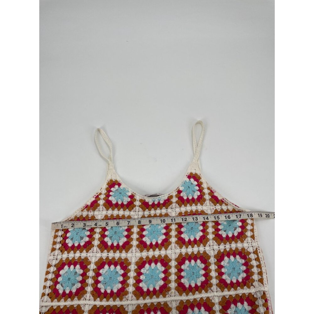 Willow & Wind Womens Size Large Crochet Knit Sundress Colorful Boho Retro Hippie - Picture 7 of 7